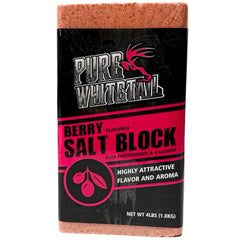 Pure Whitetail Berry Salt Block front view attracts deer to your feed site