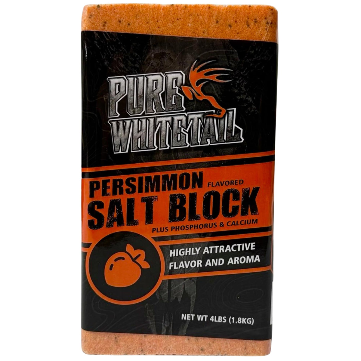 Pure Whitetail Persimmon Salt Block attracts deer to the lick with flavor and minerals.