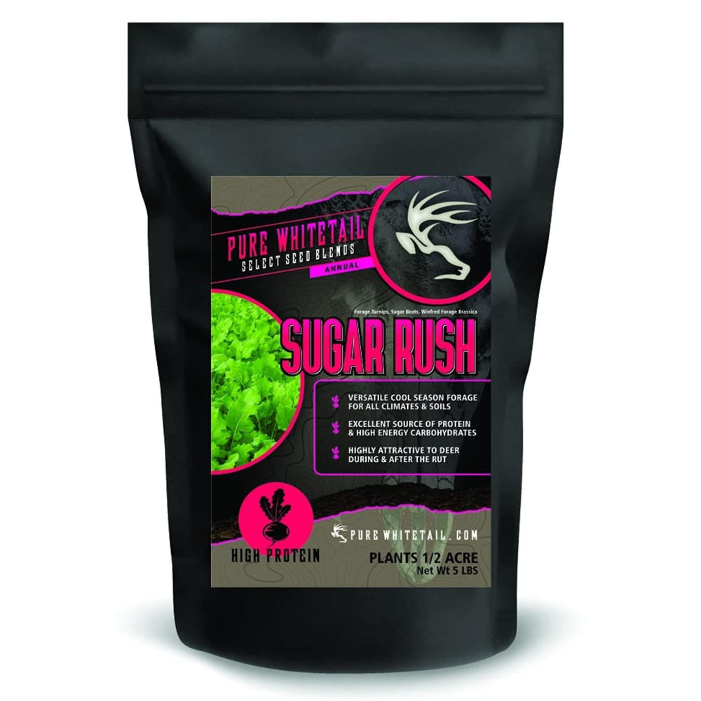 Pure Whitetail Sugar Rush seed blend bag ready for planting