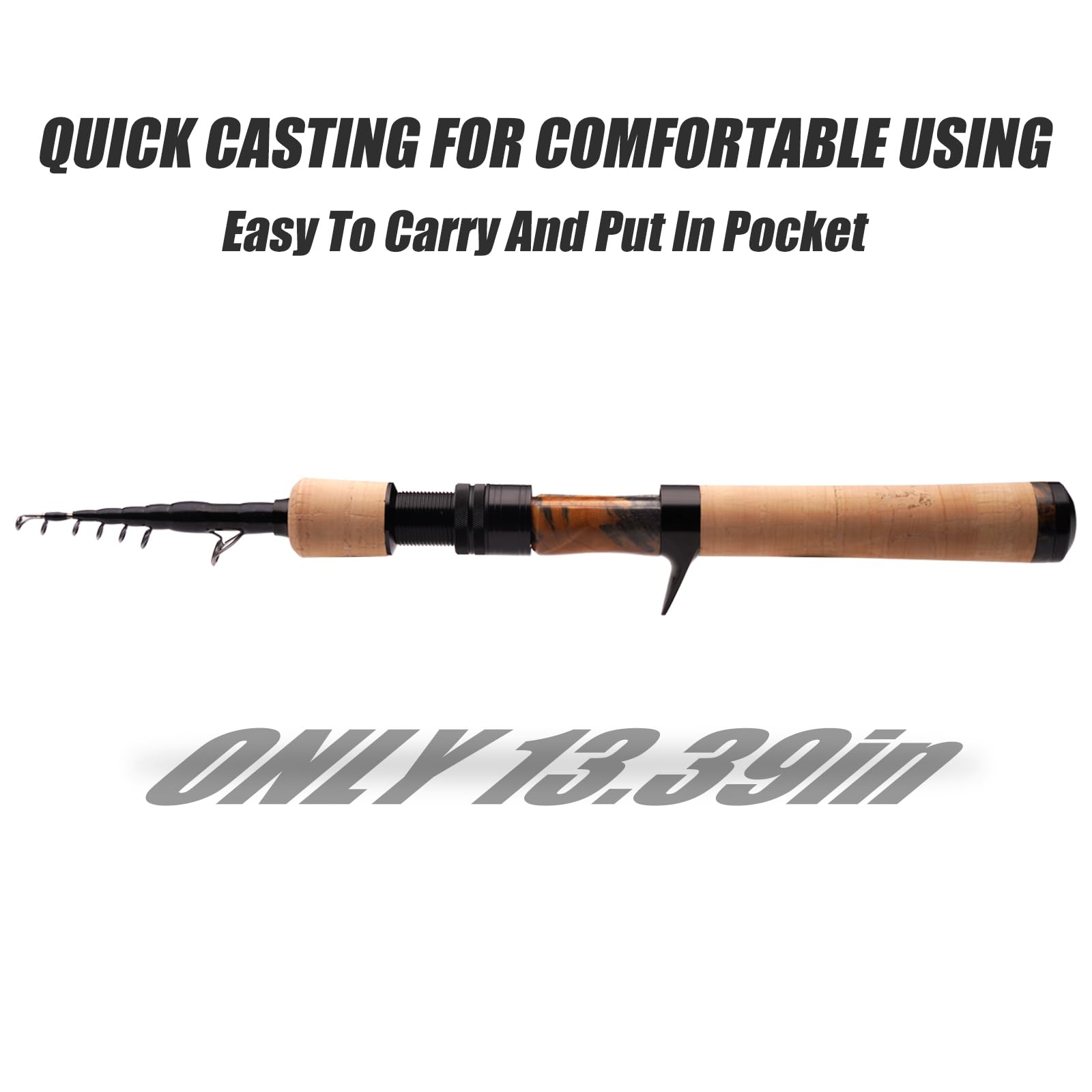 Pure Lure 3A cork handle offers anti-slip comfort during use