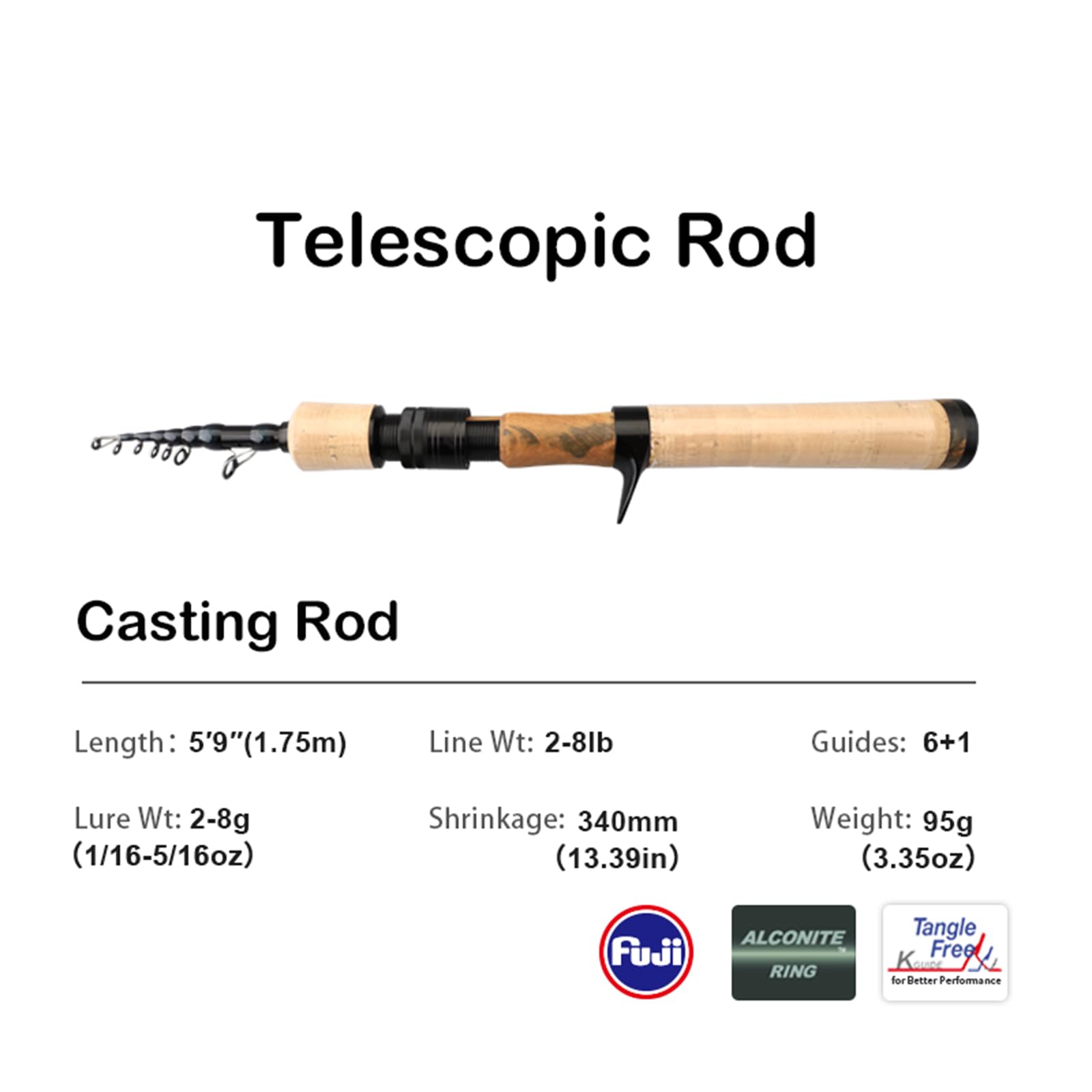 PureLure BFS casting rod with carbon tip enhances bite sensitivity.