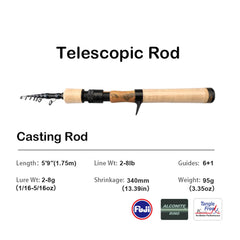 PureLure BFS casting rod with carbon tip enhances bite sensitivity.