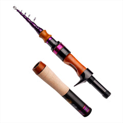 Pure Lure carbon fiber telescopic rod shows ultralight travel friendly casting.