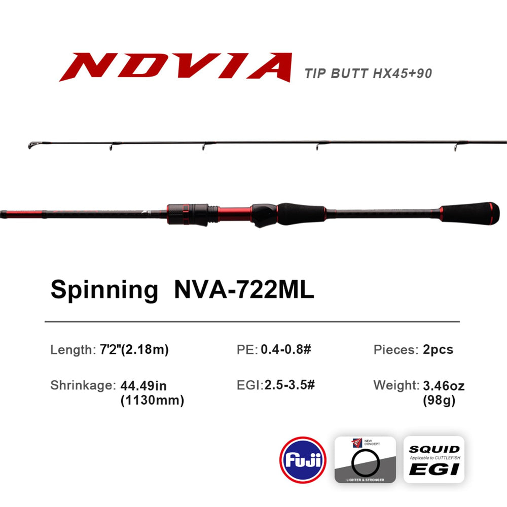 PureLure EGI rod featuring HX 45+90 reinforcement for powerful casting.