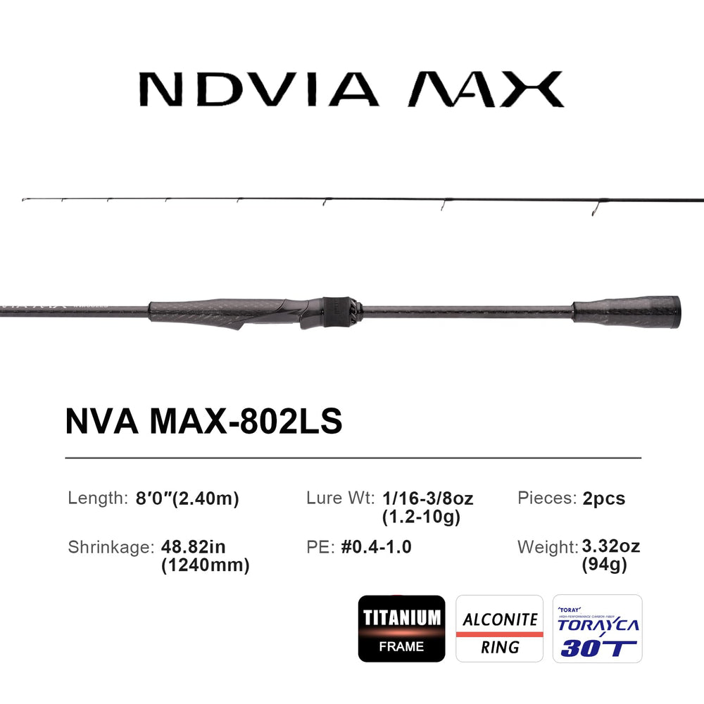 Pure Lure NDVIA MAX shore finesse 862MLS in fast action for small fish.