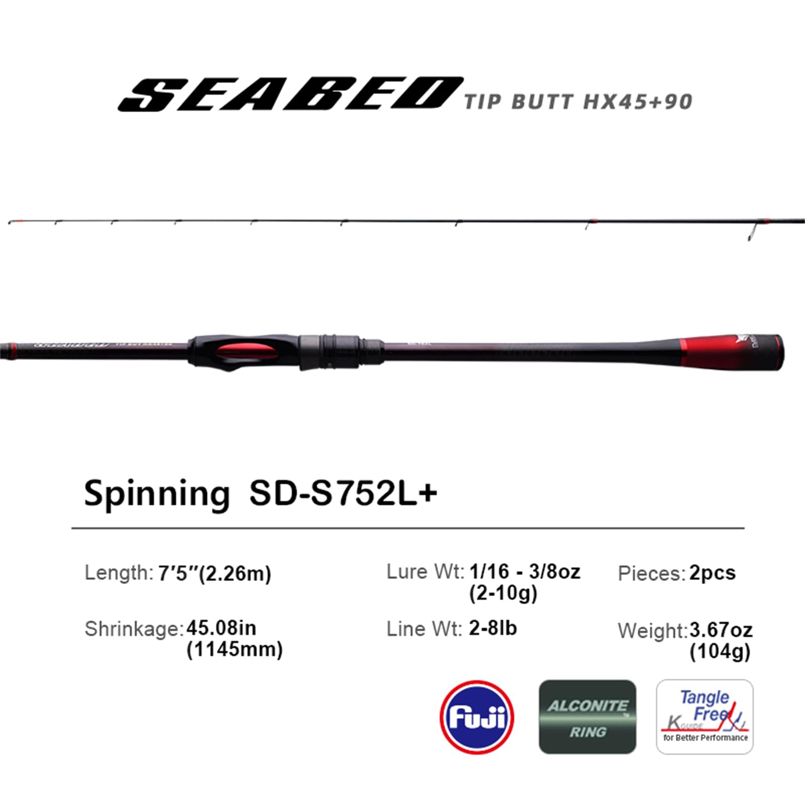 PureLure Seabed Neo carbon handle provides enhanced feedback and balance.