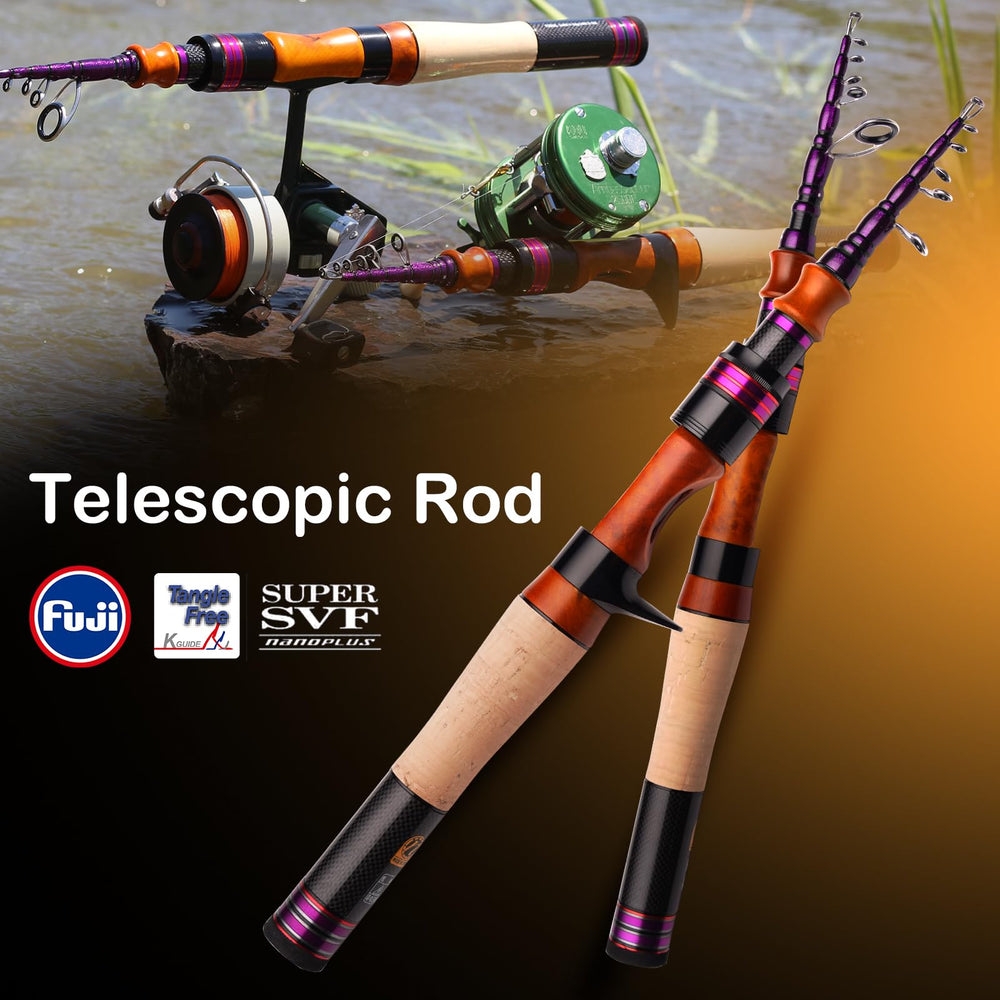 Pure Lure solid wood reel seat Camphor wood adds durability and anti slip comfort.
