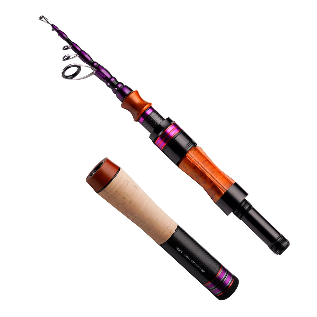 Pure Lure ultralight telescopic rod assembled, travel-ready design.