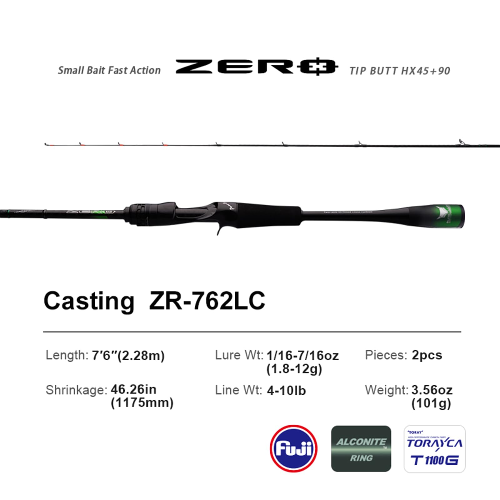 PureLure Zero Baitcasting Rod one-piece carbon handle for better feedback