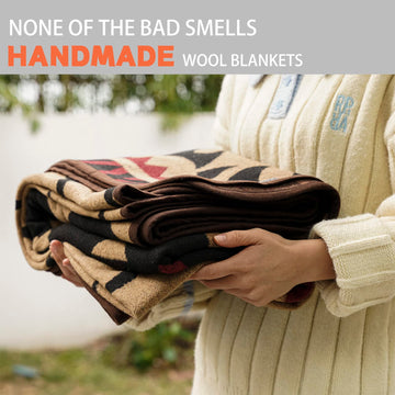 PuTian Merino Wool Blanket durable edges and reinforced stitching.