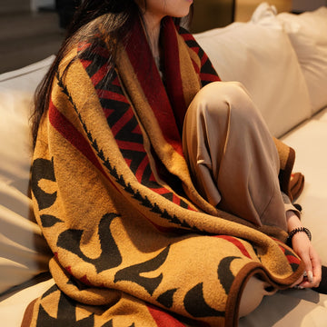 PuTian Merino Wool Blanket versatile use on bed couch camping.