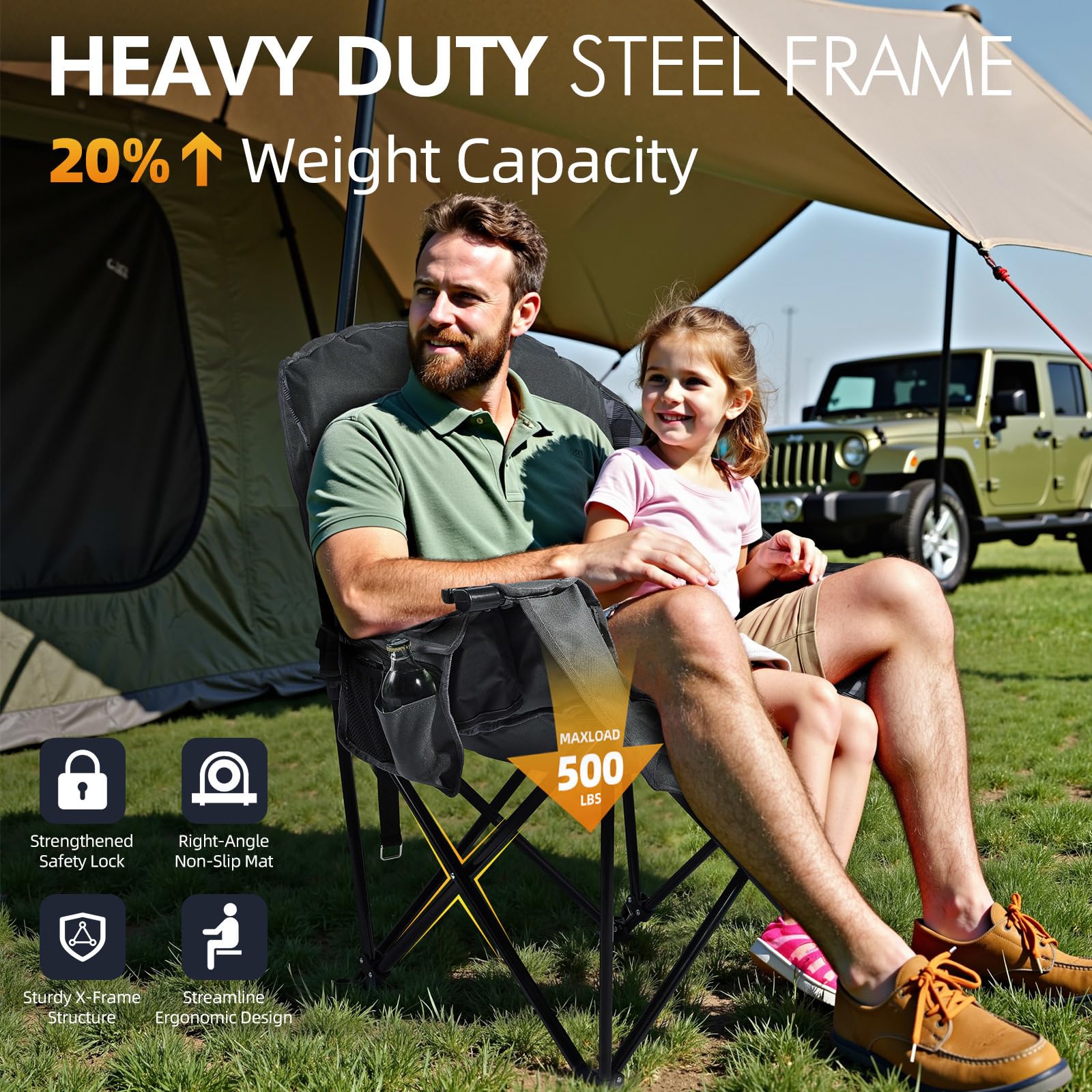 PUVASIA fabric is 600d tear-resistant for all-weather outdoor use.