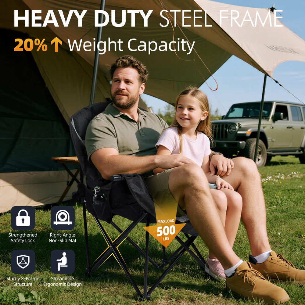 PUVASIA heavy-duty steel frame provides 500lb capacity for sturdy seating.