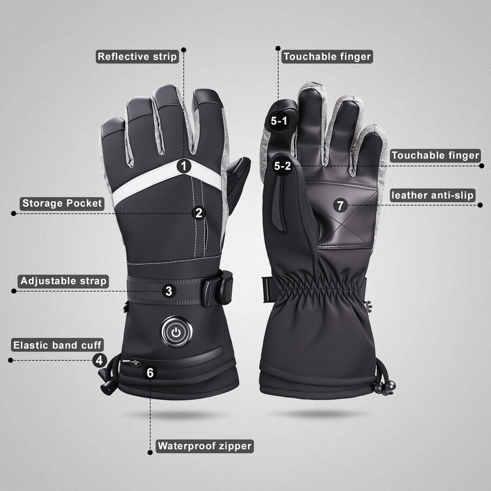 Pvnoocy heated gloves skiing action demonstrate hands warmth during descent