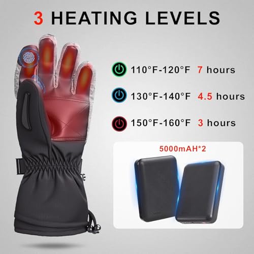 Pvnoocy heated gloves wrist snap closure ensures secure fit on rocky trails