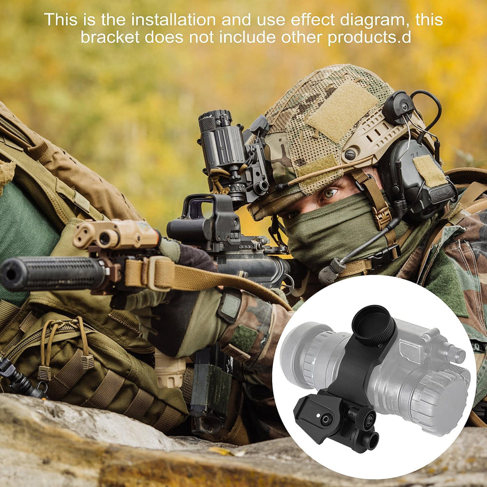 PVS-14 NVG J-Arm safety features include break-away and stow auto shut-off.