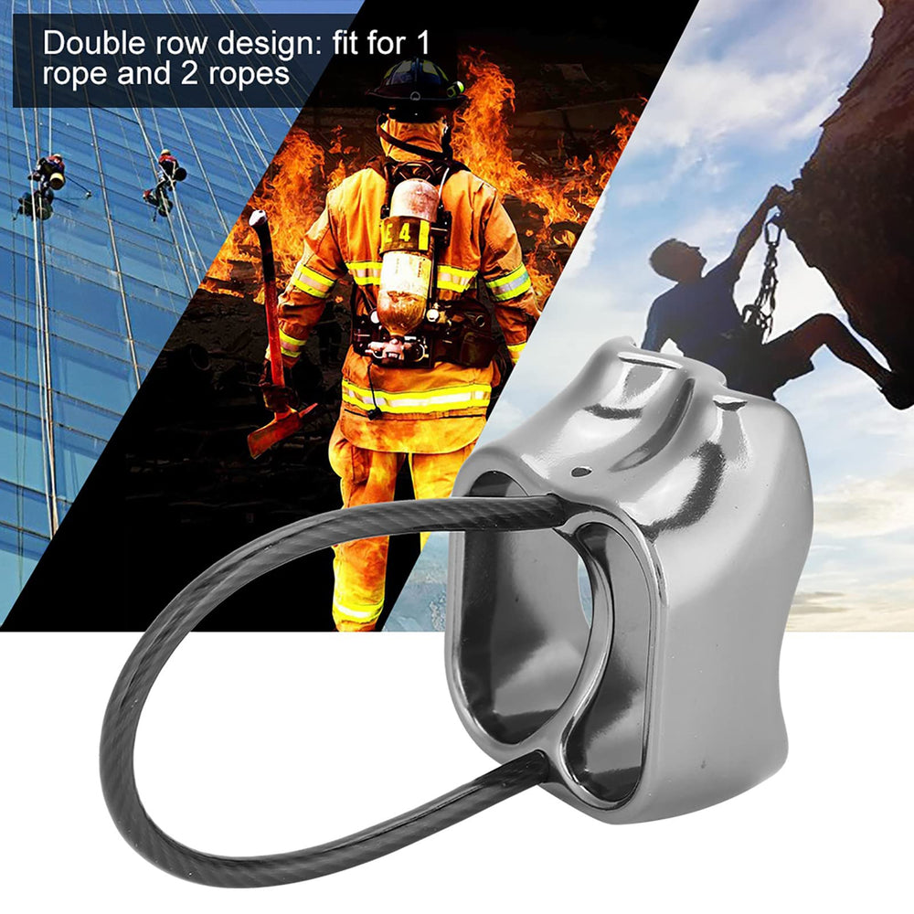 Pwshymi ATC descender disperses heat to protect rope wear.