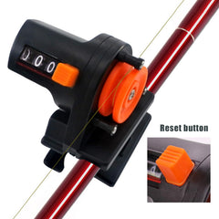 Pwshymi line counter installation on reel shows simple setup without tools.