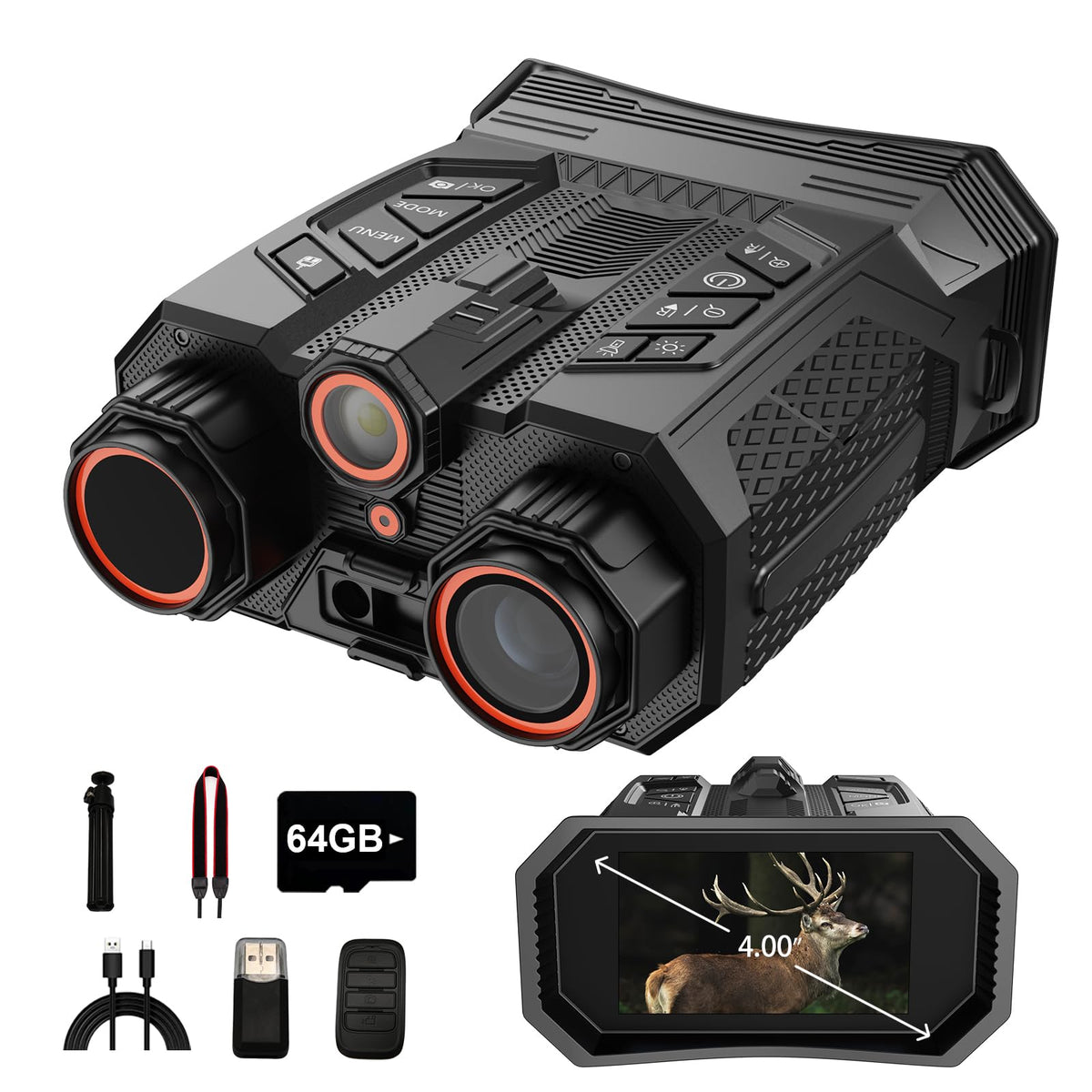 PYKRONZ 4K night vision goggles rangefinder for wildlife scouting in darkness
