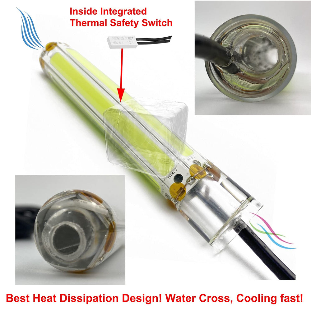 Side view showing compact 50W COB underwater light