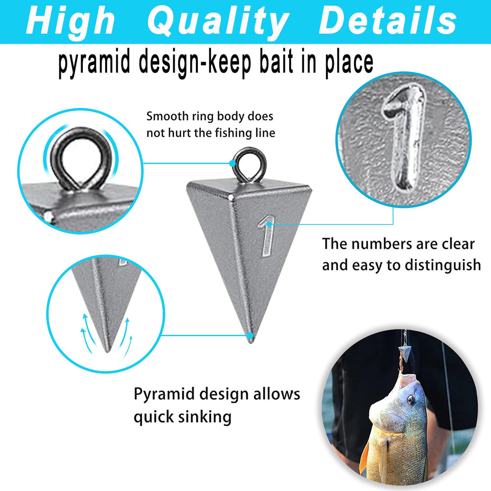 Pyramid lead fishing sinkers 2oz for surf, pier and estuary fishing