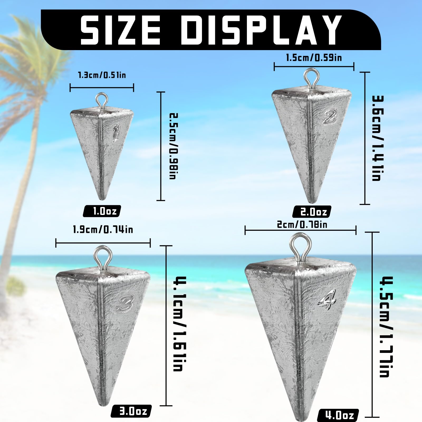 4oz pyramid sinker weight for surf fishing