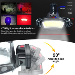 PZZOE headlamp night fishing red light supports low-disturbance, long-duration use.