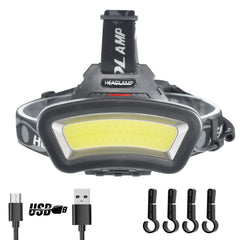 PZZOE headlamp packaging shows compact, ready-to-use design for quick setup.