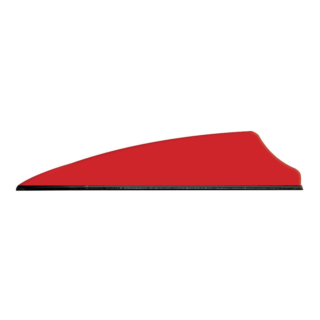 Q2i Fusion X-II fire red vanes enhance arrow stability for target archery.
