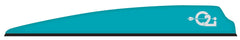 Q2i Fusion X-II teal 4in vanes on arrow improve visibility and precision