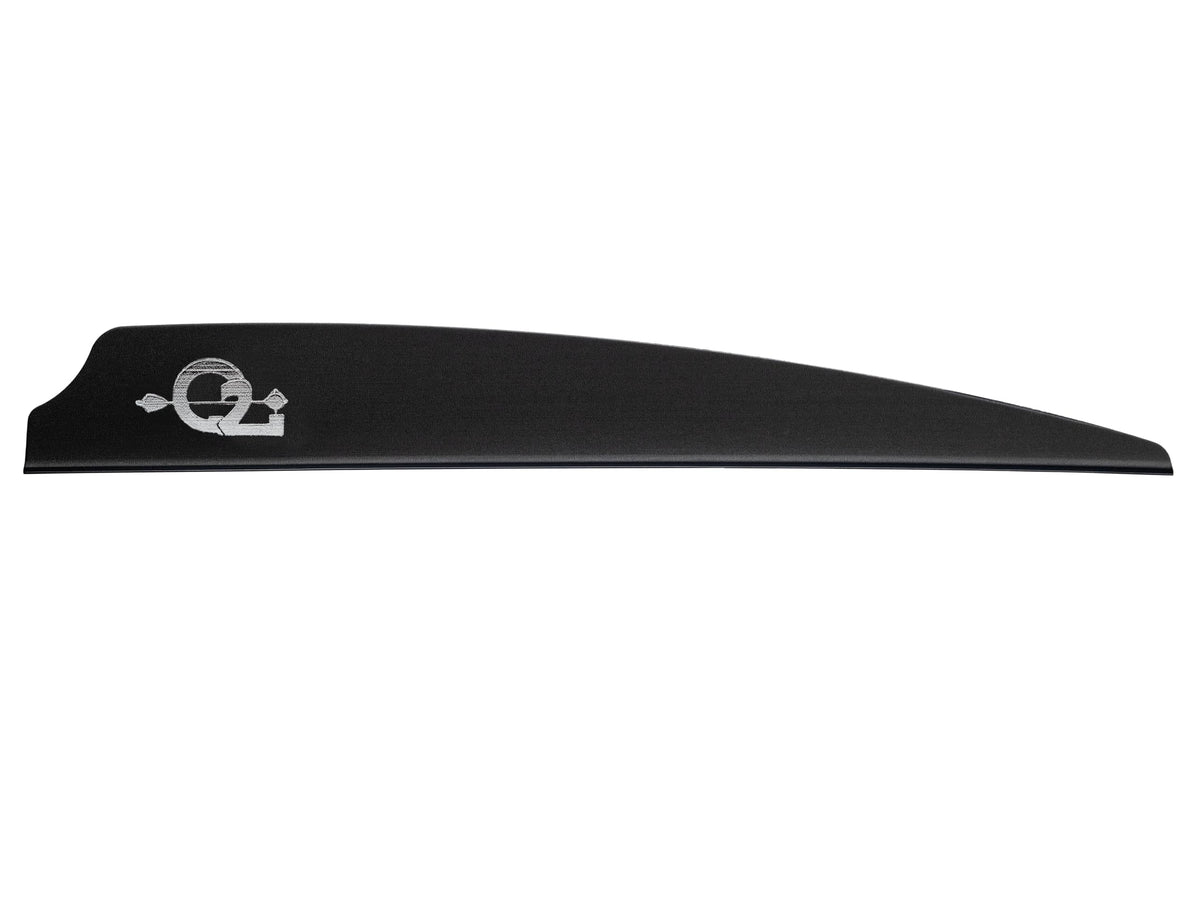Q2i Fusion X-II vanes closeup reveals ultra-light construction for precision target archery