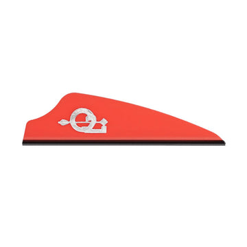 Q2i Fusion X-II red target vanes front view showing visibility and design details for reduced drag.