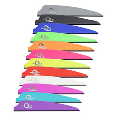 Q2i Fusion X-II vanes royal blue packaging showcases easy install and durable fletching for archers.