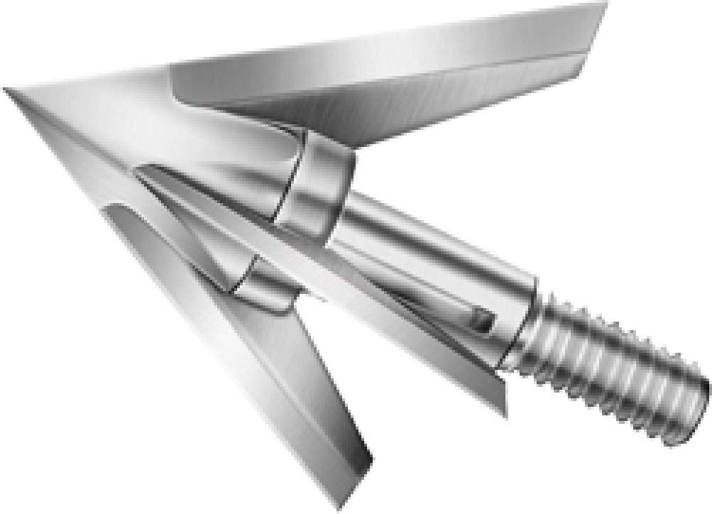 QAD Exodus broadhead with swept blades for field-point accuracy and dependable hunting shots.