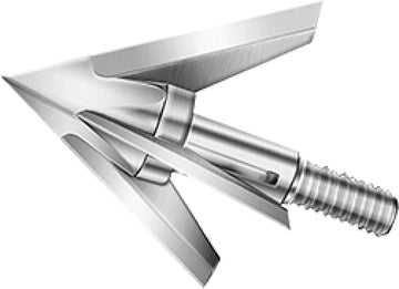 QAD Exodus crossbow broadhead with swept blades for precision and deep penetration.