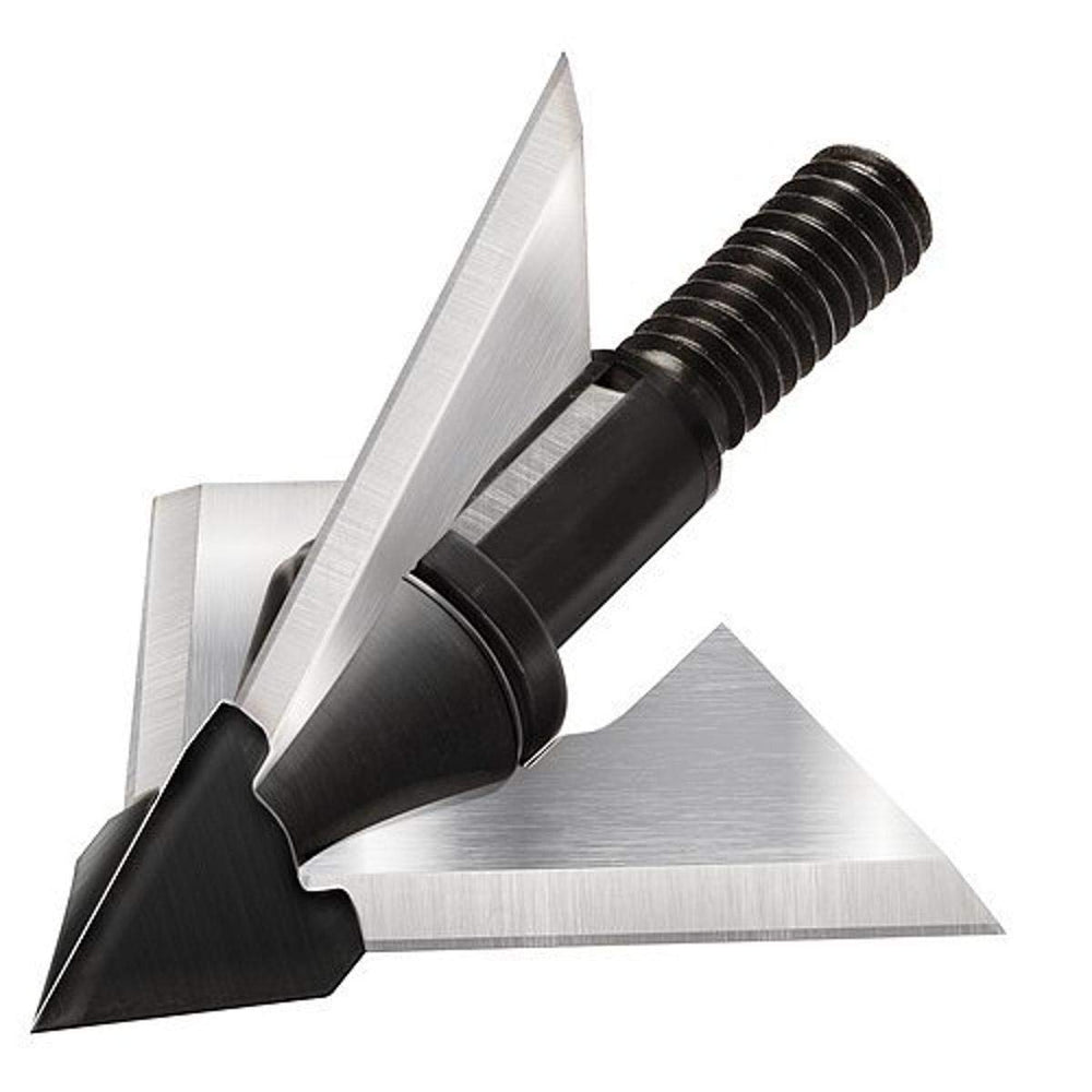 QAD Exodus crossbow full blade broadhead in black, 100-grain, designed for precise shots and deep penetration.