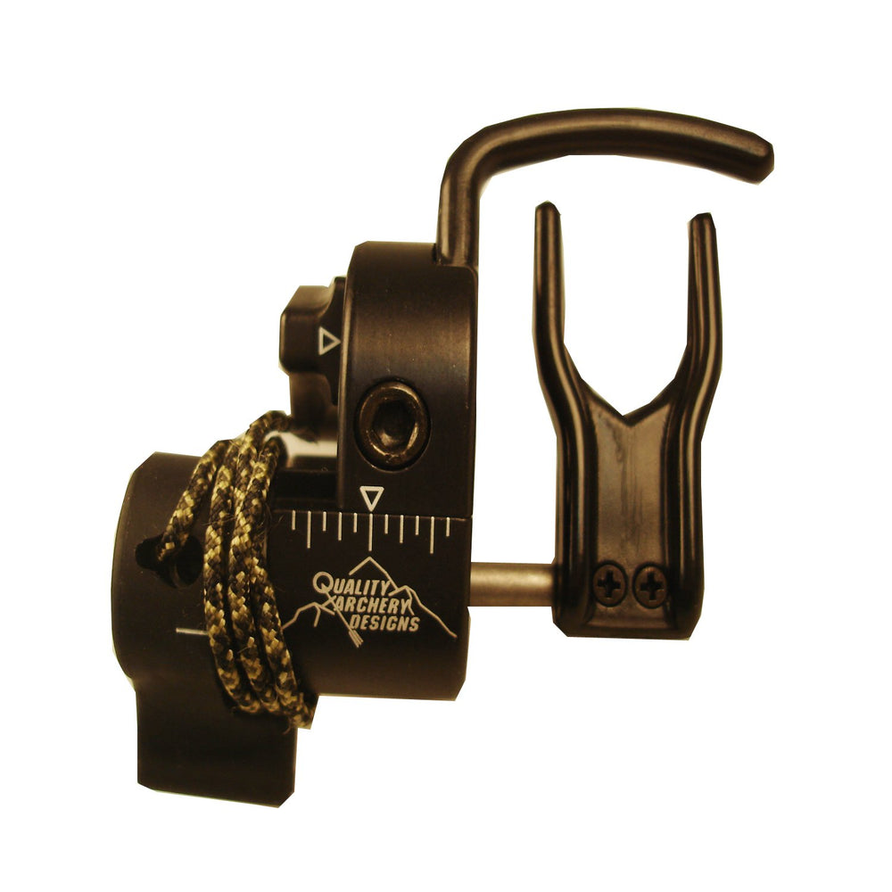 QAD HDX arrow rest in black for left-handed bows, enhances stability and precision.