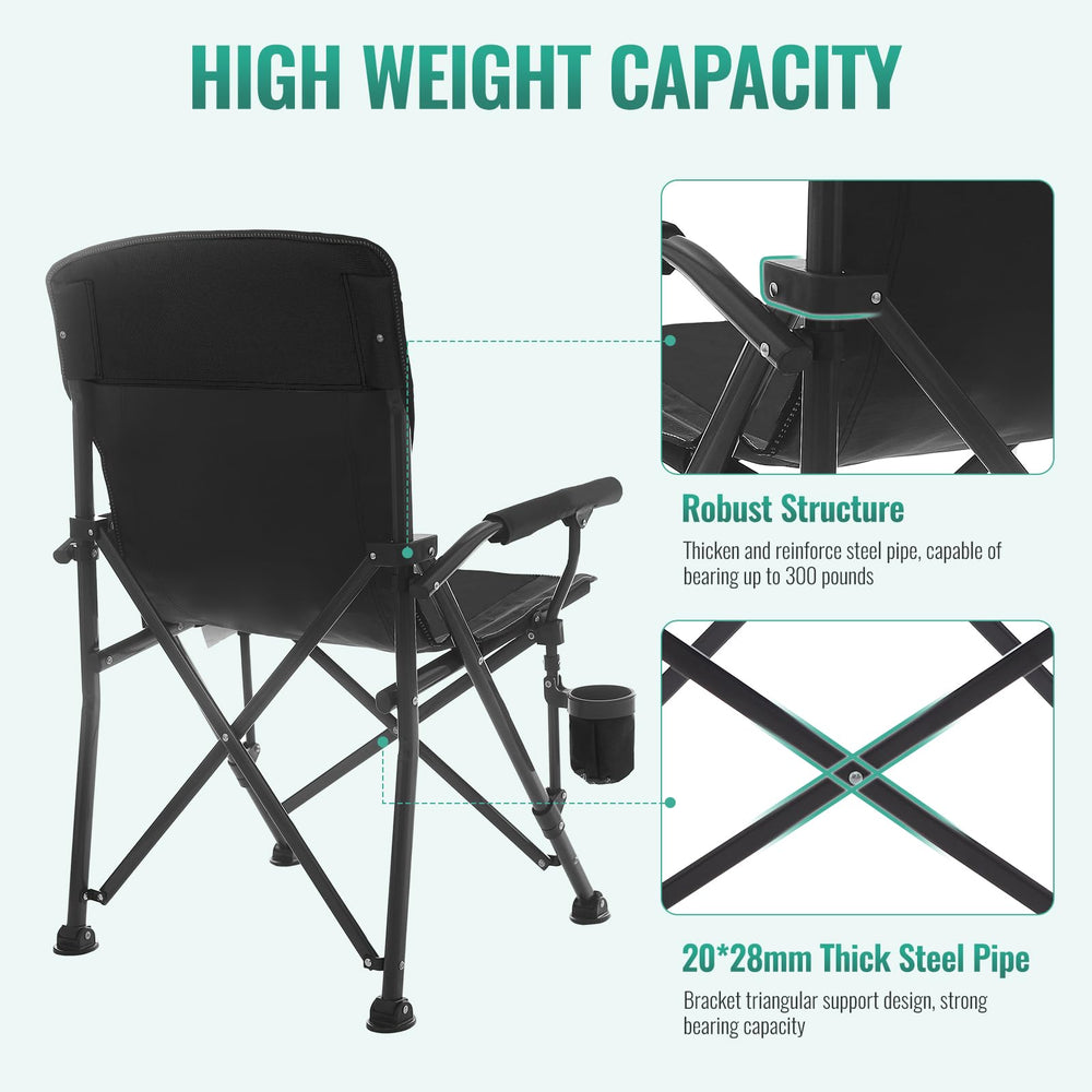 QAOYAL camping chair compact fold design enables quick setup and easy transport.