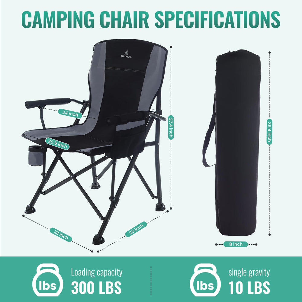 QAOYAL camping chair cup holder keeps drinks secure at the campsite.