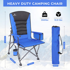 QAOYAL outdoor chair with cup holder and side pocket for convenient on-the-go storage.