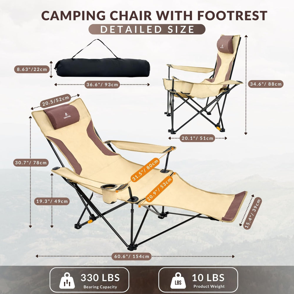 QAOYAL removable footrest feature enables customizable leg support at campsite.