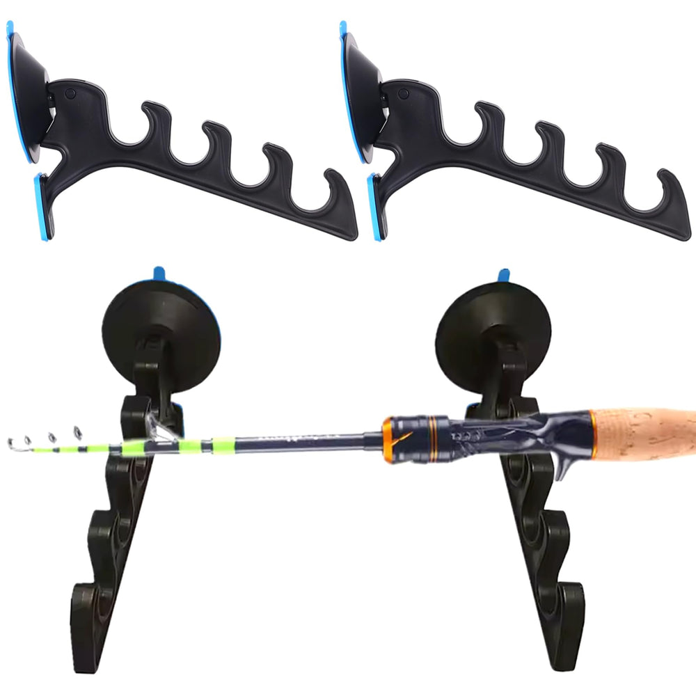 QCdeSoulBLV 4pc fishing rod holder for car securing up to four rods during travel.