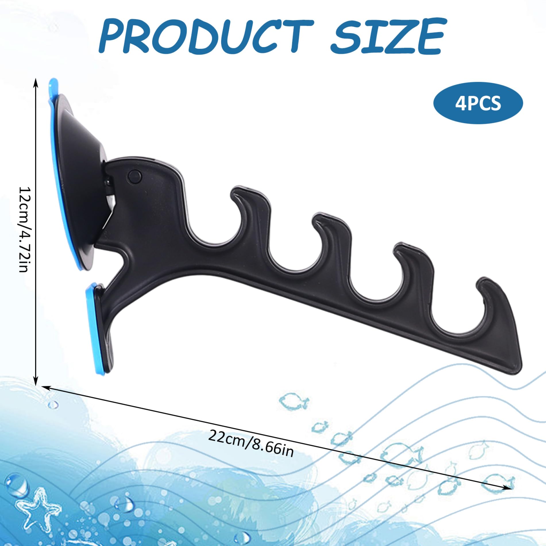 QCdeSoulBLV adjustable suction cups keep rods stable on windows and windshields.
