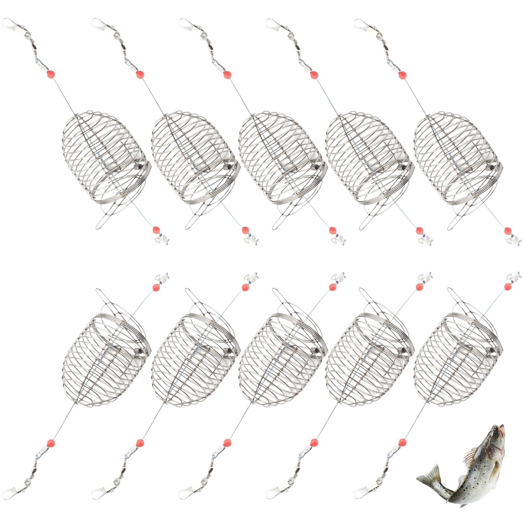 QCdeSoulBLV chum rig basket front view highlights rustproof stainless steel durability.