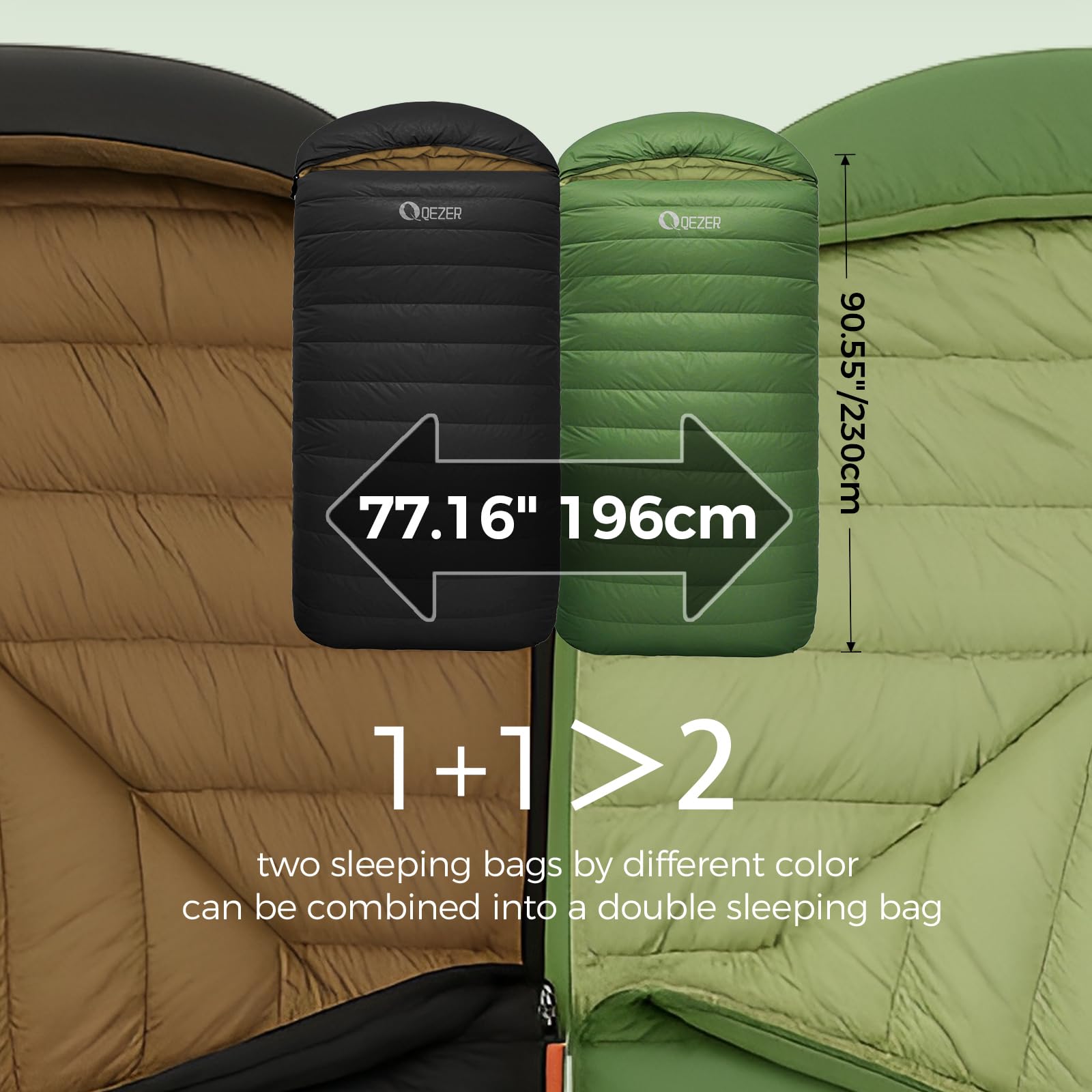 QEZER XL sleeping bag hood drawcord for trapping heat in cold camps.