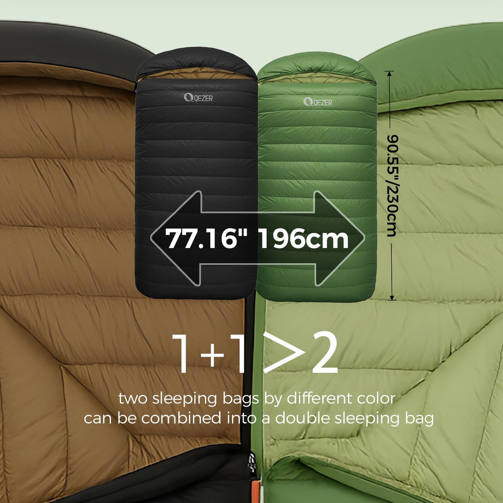 QEZER XL sleeping bag hood drawcord for trapping heat in cold camps.