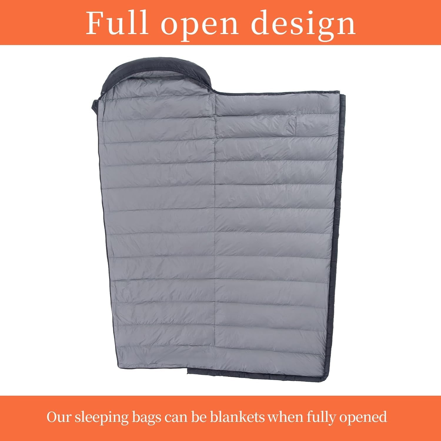 QEZER Down Sleeping Bag nylon-fabric closeup emphasizes durable moisture-proof shell