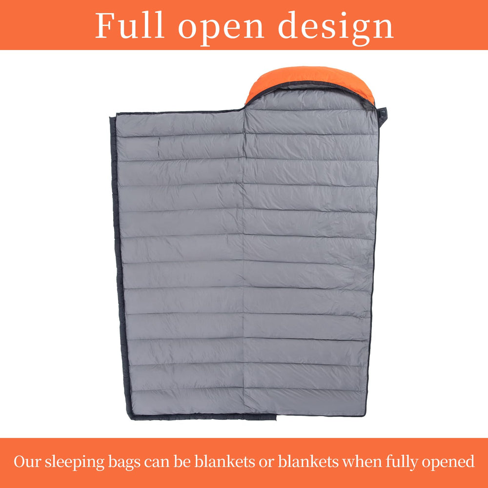 QEZER Down Sleeping Bag nylon shell durability emphasizes moisture resistance and tear protection.