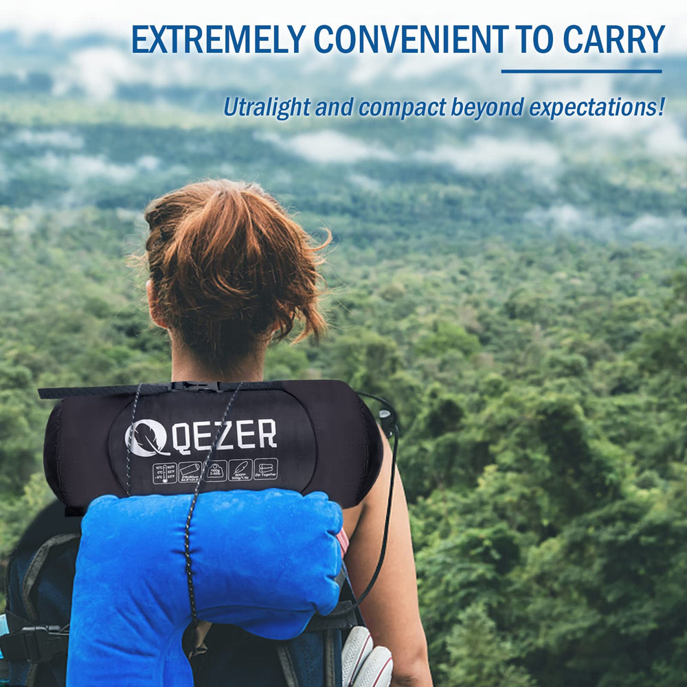QEZER bag weighs 2.34lbs for easy backpacking.
