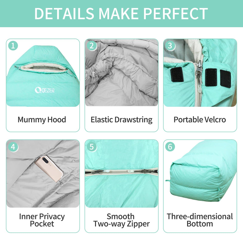 QEZER 400T 20D nylon fabric provides durability and wind protection
